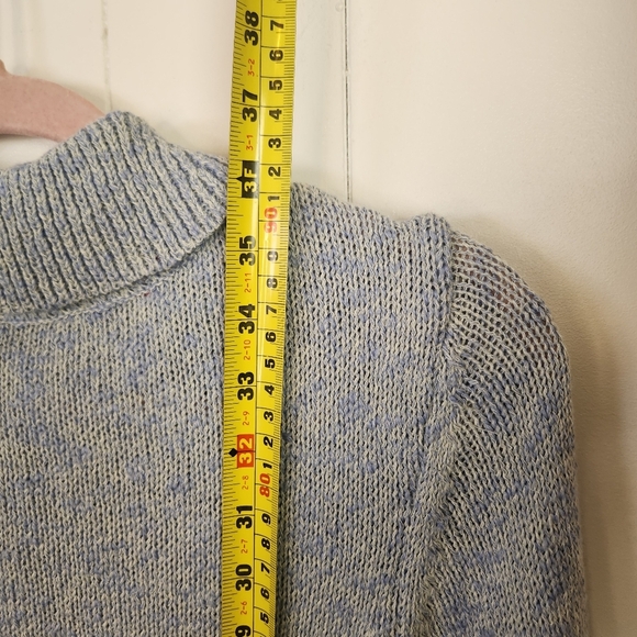 Free People Mont Blanc Mini Dress Blue Womens Medium Sweater Knit Boho Winter - Picture 7 of 13